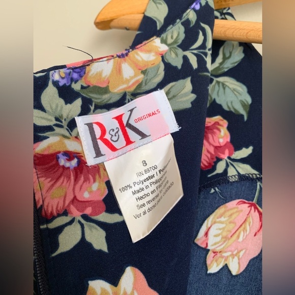 R&K Vintage 90s  Floral Romantic Midi Dress Boho Hippie Sundress Cottagecore - Picture 8 of 8